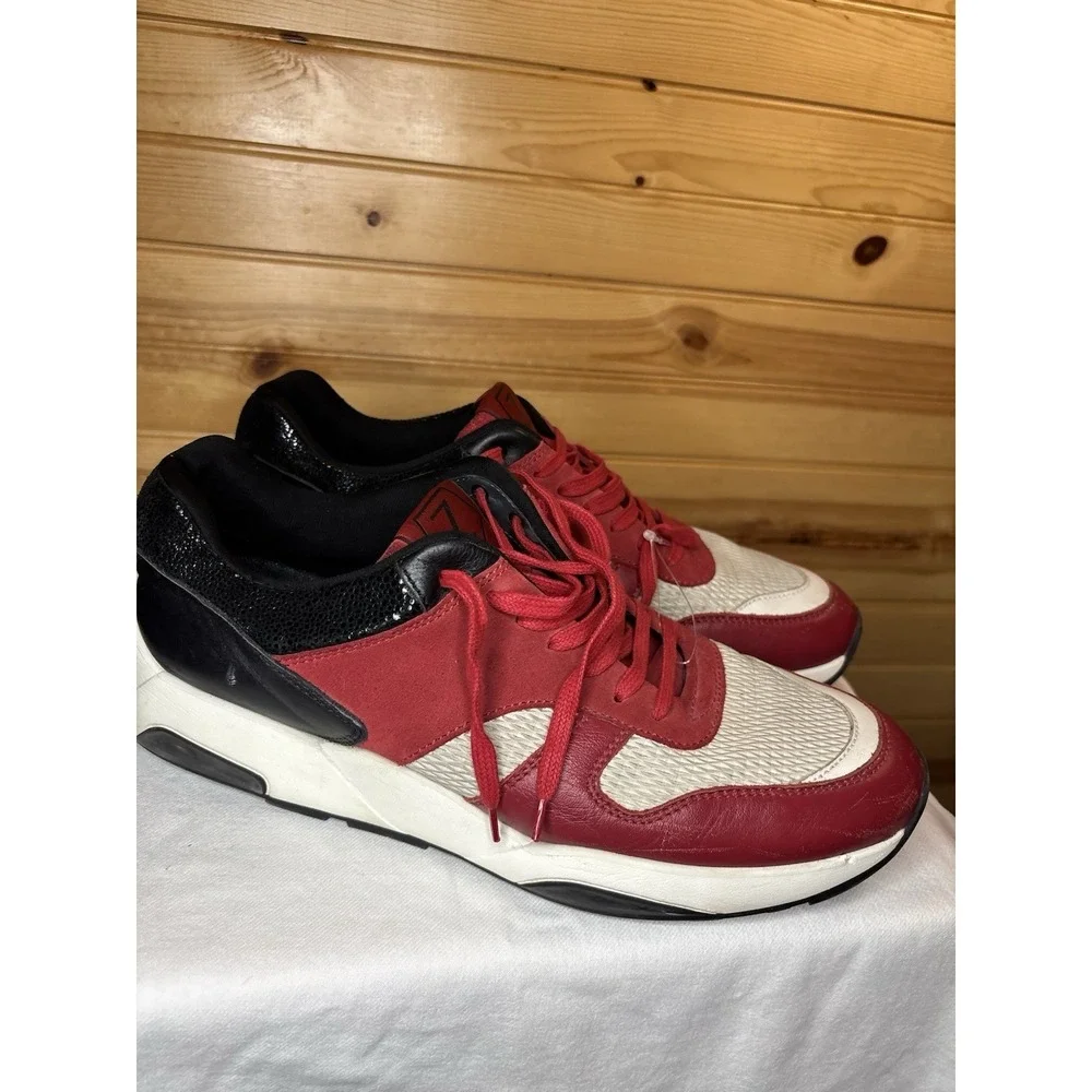 Z Zegna Shoes Men's 10.5 USA‎ Sneakers Red Black White 9.5 EU Italy Trainers